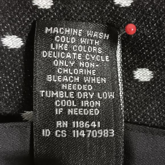 Lane Bryant Polka Dot Skirt Black and White Size 22 Slit on Back Zipper Closure - Picture 6 of 6